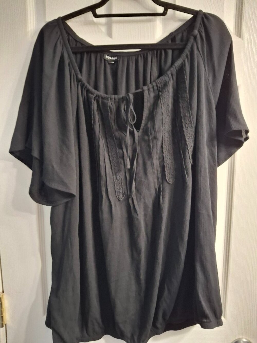 Torrid Crinkle Gauze Flutter Sleeve Top 4X